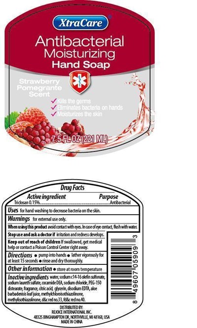 05909-ANTIBACTERIAL hand soap 7.5OZ-strawberry pomegrante.jpg label image - 05909 ANTIBACTERIAL hand soap 7.5OZ strawberry pomegrante
